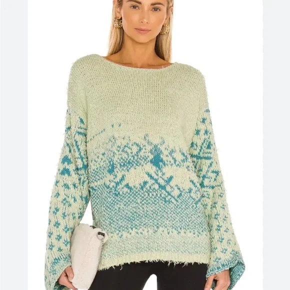 NWOT FREE PEOPLE Sugar Mountain Long Sleeve Pullover Sweater Size Large - Picture 3 of 9